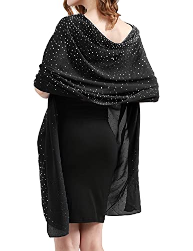 BANETTETA Shine Bright Like a Diamond Chiffon Sparkly Rhinestone Shawls and Wraps for Evening Dresses Weddings2
