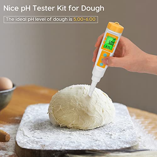 yinmik digital ph meter for food ph probe for sourdough and bread dough checking the ph of fermenting sausages and salami waterproof ph tester for solid and liquid soft soil sample