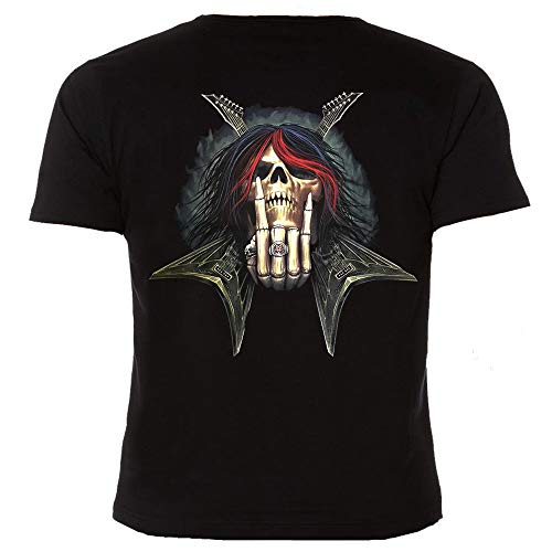 Reaper Guitar Skull Rock T-Shirt (Medium) Black
