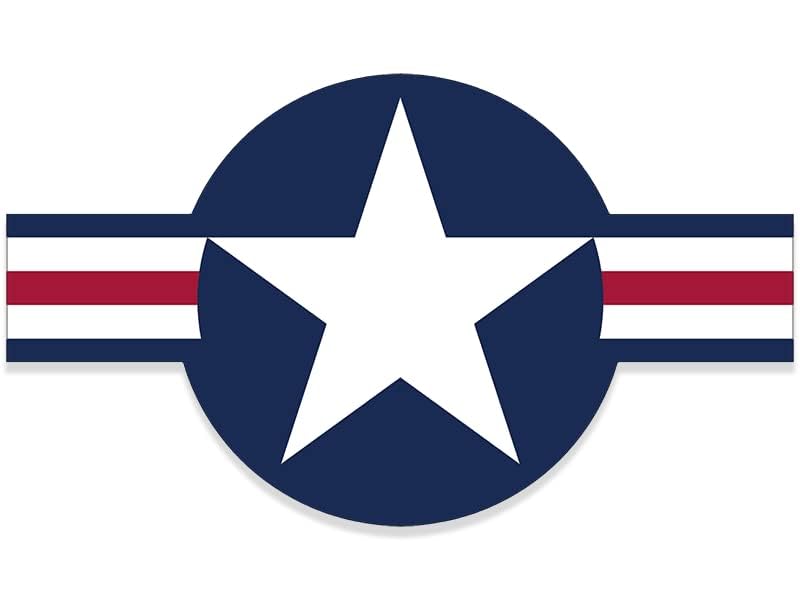 Image of Large USAF Roundel Shaped Sticker (US Air Force Logo Insignia Jet Plane Airman Vinyl Decal Star Bar red White Blue for car Truck or Plane (5 x 10 inch) USAF Licensed