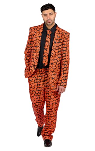 SNL David S. Pumpkins Inspired Adult Costume Suit | Large Orange