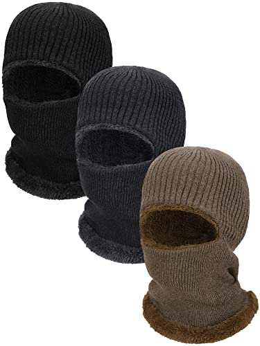 Geyoga 3 Pieces Winter Balaclava Ski Mask for Men Women Warm Knitted Fleece Full Face Cover...