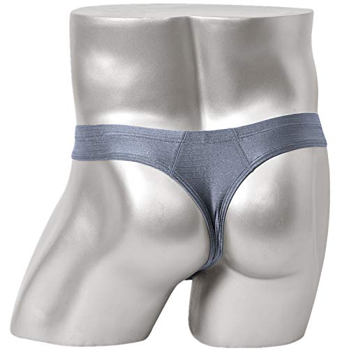 Zonbailon Men's G String Thongs Sexy Underwear Big And Tall Ice Silk Low Rise Bulge Pouch Male T-Back Briefs 2Xl 2X Xxl Size 44-46 Grey #TOP2
