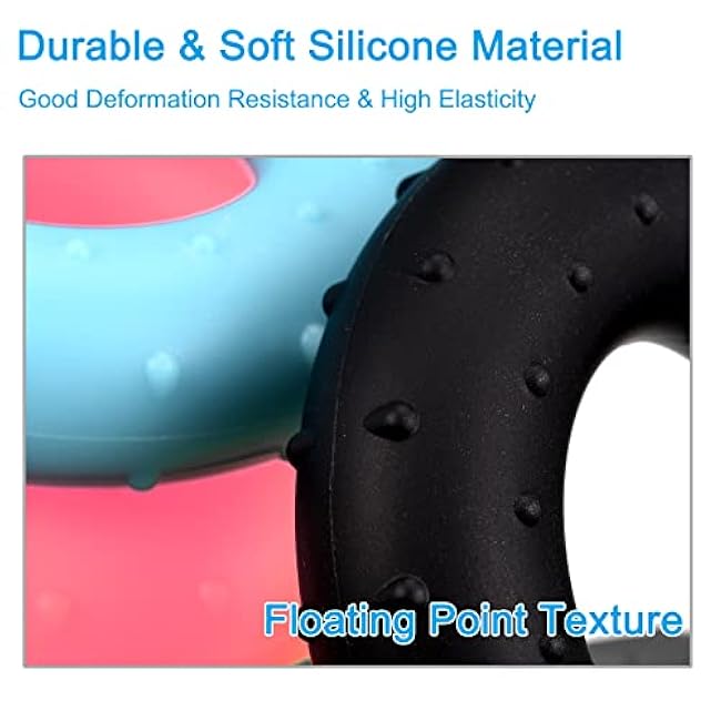 uxcell Hand Grip Strengthener, 2.76 70-80 Lbs Silicone Rings Fingers Forearms Exercises Grip Trainer for Rock Climbing Athletes Workout, Black