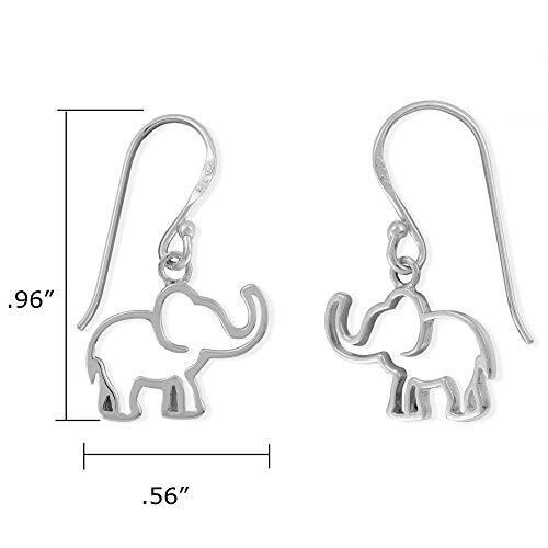 Boma Jewelry Sterling Silver Open Elephant Outline Animal Dangle Earrings4