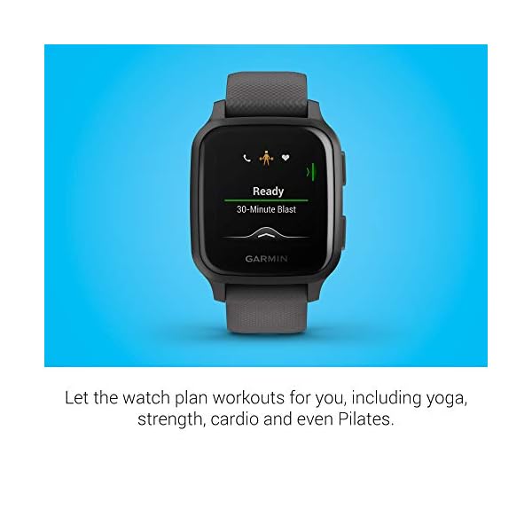 Garmin-Venu-Sq-GPS-Smartwatch-with-Bright-Touchscreen-Display-Up-to-6-Days-of-Battery-Life-Slate-Aluminum-Bezel-with-Shadow-Gray-Case-and-Silicone-Band Garmin 010-02427-00 Venu Sq, GPS Smartwatch with Bright Touchscreen Display, Up to 6 Days of Battery Life, Slate Aluminum Bezel with Shadow Gray Case and Slate Silicone Band