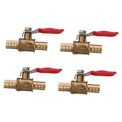 STOBAZA 4 piezas Válvula de Bola de Latón Rápido para Manguera Conector de Tubo Resistente y Fácil de Operar para Empalmes y Industriales