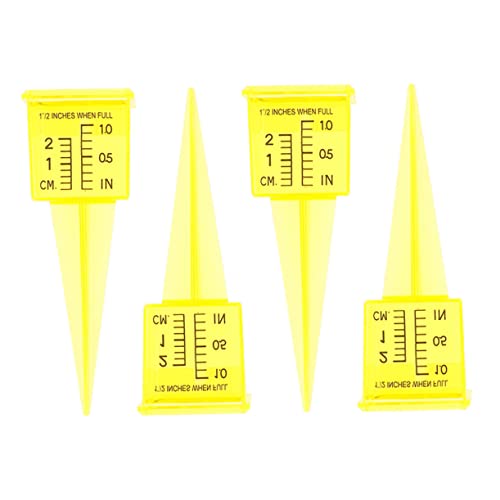 CIYODO Lawn Rain Gauge Stake 5pcs Plastic Rain Gauges Measuring Scale for Garden Sprinkler