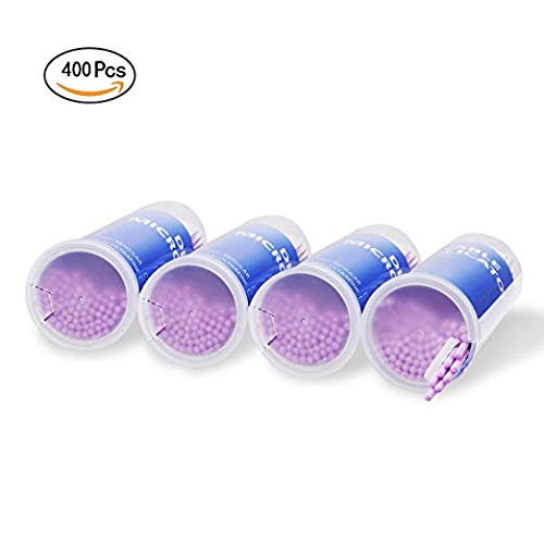 BONEW 400 Stück Dental Einweg Produkt Dental Micro Applikator Pinsel Biegbar Ultrafine Dia.1.5 Mm (lila)