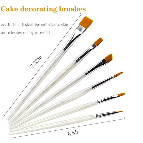 Sugar Cookie Decorating Tools - Acrylic Turntable, 6 Decoration Brushes, Anti-Slip Silicone Mat & 3 Cookie Scribe Needles