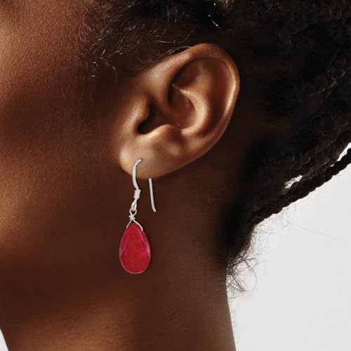 Boucles d'oreilles argent 925 et jade rouge de qualité supérieure