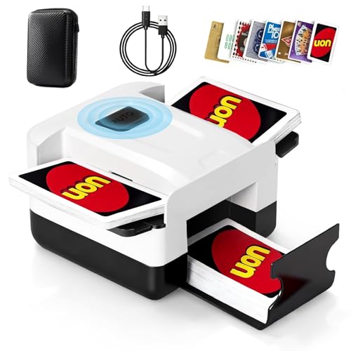 Lambluefly Card Shuffler Machine 2000mAh Automatic Card Shuffler with USB Charging Cable Playing Card Tray Low Noise Two-deck Card Shuffling Machine suitable for Poker Texas Holdem