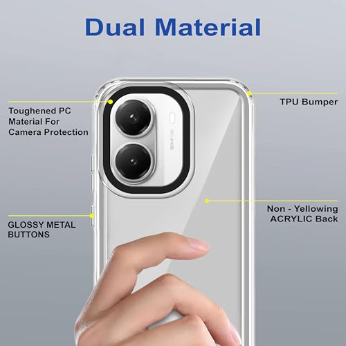 Image of Zapcase Back Case Cover for Poco X7 Pro 5G | Compatible for Poco X7 Pro 5G Back Cover | Case Cover with Camera Protection | (TPU + PC | Transparent)