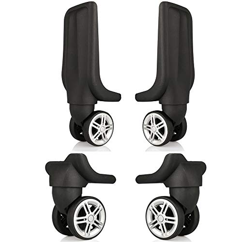 Black 3 Inch Plastic & Polyurethane Mute Connected Spinner Wheels for Luggage, Compatible with Passenger Car & SUV