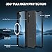 CENHUFO Magnetic Case for Samsung Galaxy A36 5G / Samsung A56 5G, Full Body Phone Case Built-in 9H Tempered Glass Screen Protector [Compatible with Magsafe] Shockproof Bumper Clear Cover - Black