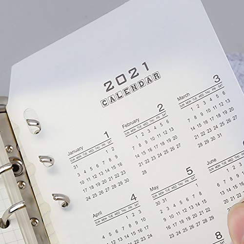 EastVita 2021 Kalender Divider A5 A6 Losse Blad Notebook Planner Index Blad Binder Planner Inner Clip a5 - Image 6