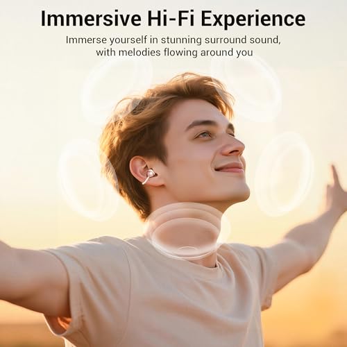 Image of 2-in-1 Wireless Earbuds Set, Open-Ear Clip & Mini Sleep Headphones, 36H Battery, Bass Sound, Ultra Comfortable, IPX5 Waterproof, Stylish for Work /Sport /Sleep