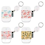 Beautyflier Pack of 4 Elastic Sleeve for Touchland Power Mist and Glow Mist 1FL OZ Hand Sanitizer Spray, Exquisite Patterns Holder Sleeve with Keychain, Perfectly for Travel (Sleeve Only)