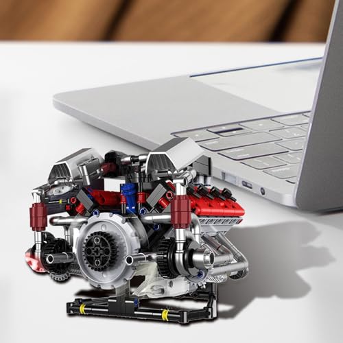 Kit de construcción de motor en miniatura coleccionable con sonido, luces y mando 3