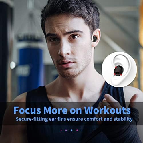 Image of EDYELL Wireless Earbuds, Bluetooth Headphones 5.3, 50H Playback Over-Ear Buds with Noise Cancelling Mic, Deep Bass Earphones with Earhooks, IPX7 Waterproof for Sports Running (Midnight Black)