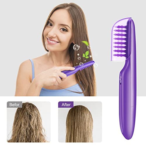 Brosse démêlante électrique cheveux secs et humides avec peigne massage violet