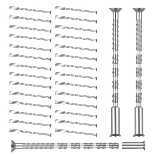 But the cow 30 Juegos de Tornillos de Manija de Puerta, M4 Tornillos y Tuercas Manguitos de Fijación para Manijas de Puertas, Tornillo de Conexión para Fijación de Manija de Puerta Gabinetes Cajones