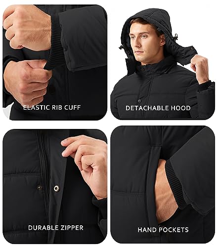 GGleaf Men's Hooded Winter Coat Warm Puffer Jacket Thicken Quilted Jacket4