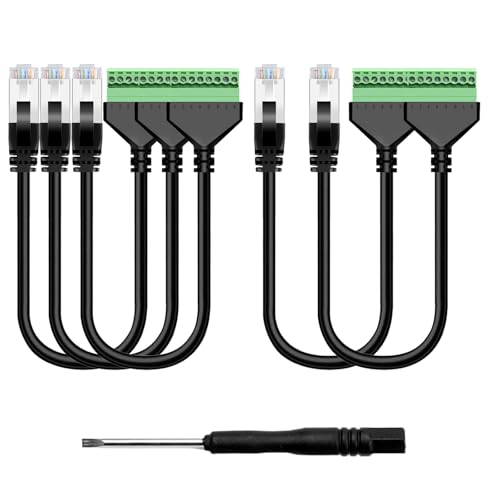 Adaptateur RJ45 mâle vers 8 broches pour câblage ethernet CCTV DVR Cat7 Cat6 - Lot de 5