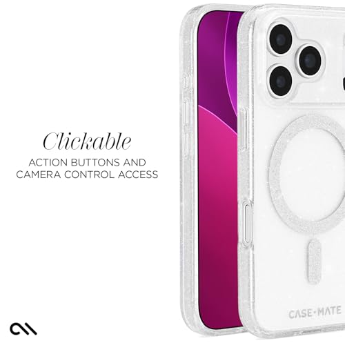 Image of Case-Mate iPhone 17 Pro Case - Twinkle Stardust | Compatible with MagSafe - Stylish Sparkly Phone Cover with 12ft Drop Protection - Magnetic Phone Cover for iPhone 17 Pro