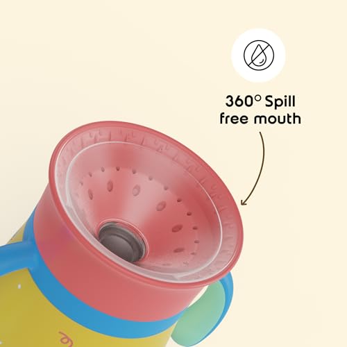 Image of rabitat Sip Around Stainless Steel Sipper 390ml | 2 Years Brand Warranty | Leak Proof | BPA Free | Sippy Cup for Kids with Soft Silicone Rim | Ergonomic Design, Dino Dash