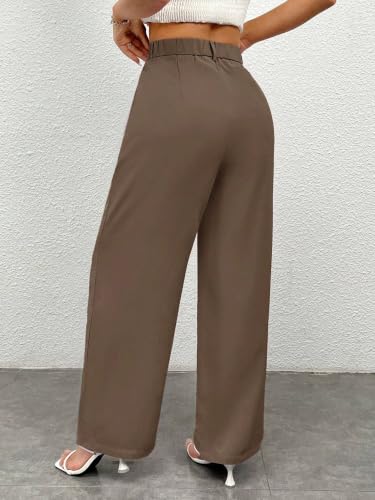 Image of Toochki Trousers for Woman Pants Women's Formal Office Korean | Beige Black Track Pant | Straight | Cotton Spandex Stretchable Trouser | High-Waisted Bottom Wear