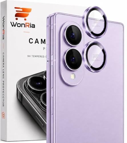 Image of WonRia Pack 2 - Purple Camera Lens Protector Ring Compatible with Samsung Galaxy Z Fold 8 Wide 5G | Camera Glass Aluminum Alloy Rings | Ultra-HD Metal Frame