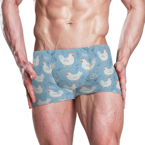 Cute Cock Rooster Mens Swim Trunk Swimwear Bathing Suit Swim Brief Square Leg Board Short S B04040632
