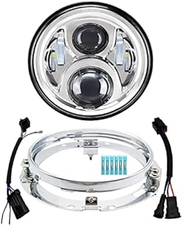 AlyoNed 7 inch Motorcycle LED Headlight DOT Lamp Kit with Mounting Bracket Compatible with Harley Davidson Fatboy Street Glide Heritage Softail Road King Switchback Electra Glide Ultra Classic Chrome