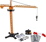 ToyToyToy 2-Play Kleiner Kran Spielzeug Baukran 40 cm mit Fahrzeug und Zubehör