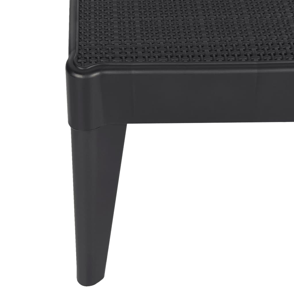 Leżak antracytowy, 186 x 60 x 29 cm, wytrzymały leżak z polipropylenu (PP), z regulowanym oparciem, na taras, balkon, basen, odporny na działanie promieni UV
