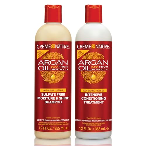 Creme of Nature Argan Oil from Morocco Sulfate-Free Moisture & Shine Shampoo & Conditioner, 2 Count