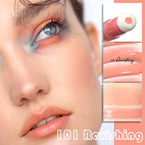 Meilury Liquid Blush, Blush Beauty Wand with Cushion Applicator, Silky Cream Blush Stick, Natural Matte Finish, Moist Smooth Lightweight Breathable (101# Ravishing)