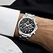 Imagen de BENYAR Relojes para Hombre Analógico Movimiento Cuarzo Cronografo Impermeable Luminoso Moda Casual Reloj de Pulsera Correa de Cuero Elegante Regalo para Hombre