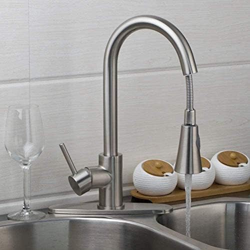 Mitigeur de cuisine à levier unique en laiton massif nickel brossé