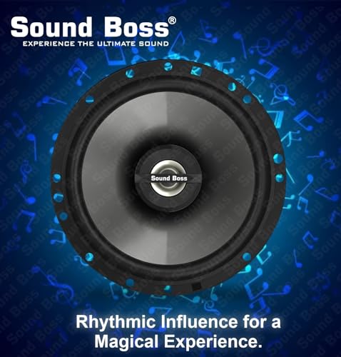 Image of Sound Boss Car Speaker SB-CX-62SI Premium 16.51 cm (6.5 inch) 2-Way Coaxial Speakers (Black), Peak Power - 380 W, RMS Power - 75W, Rated Power - 70W