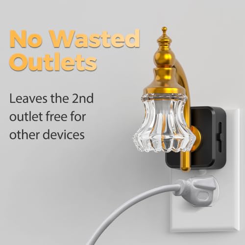 Image of Night Lights Plug in Wall,Dusk to Dawn Dimmable Striped Glass Night Light