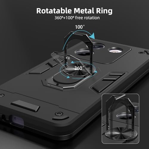 Image of NDCOM for Poco M7 Pro 5G Back Cover | Compatible with Poco M7 Pro 5+G Back Cover | Shockproof Ring Holder Case