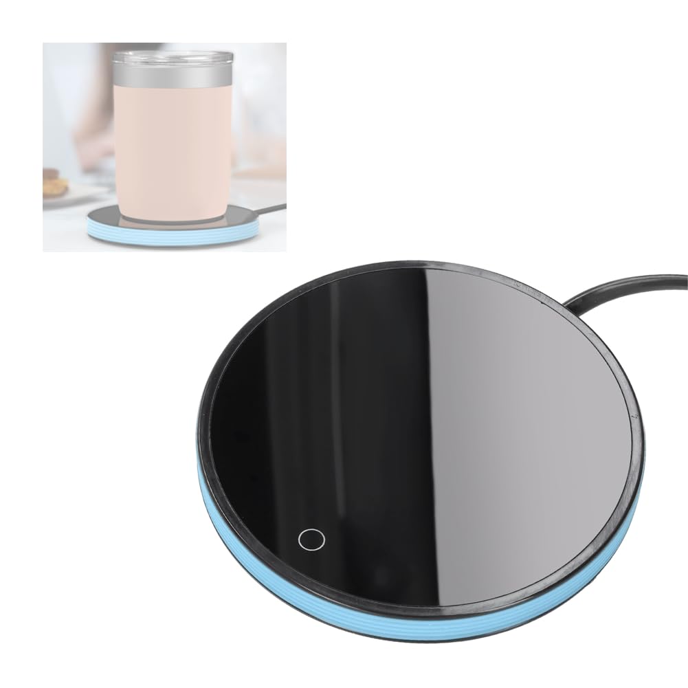 Coffee Mug Warmer for Desk Thermal Coaster Cup Heating Pad, 18W Portable Coffee Cup Warmer for Desk Home Office US 110V 18 x 13 x 3 cm (Light Blue)