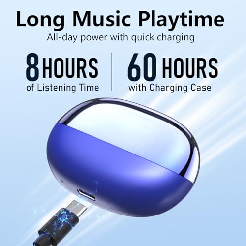 KVANCEGR Active Noise Cancelling Wireless Earbuds with 60 Hour Long Battery Life,Bluetooth 5.4 in-Ear Earphones,Multi-Device Pairing,Enhanced Clear Call,Hi-Fi Stereo Ear Buds for Sport Walk — view 2