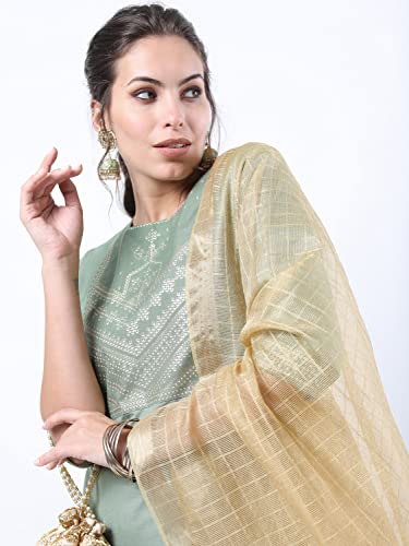 Image of KETCH Women's Polyester Regular Fit Threeforth Sleeve Ethnic Kurta Set