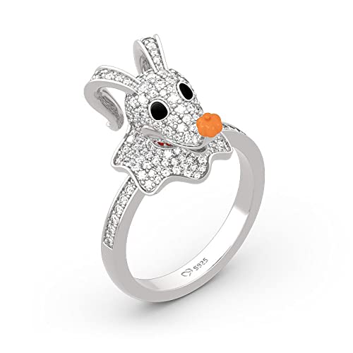 Jeulia Round Cut Silver Ring: Sterling Silver Hug Me Fashion Anniversary Promise Engagement Wedding Christmas Ring for Her with Gift Jewelry Box