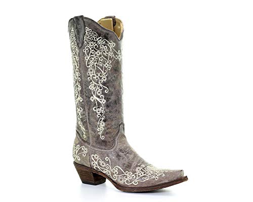 CORRAL Womens Snip Lisa Crater Bone Embroidery, Brown, 5.5M