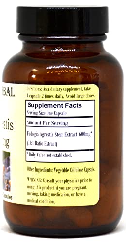 Fadogia Agrestis Extract - 60 600Mg Vegicaps - Stearate Free, Glass Bottle! #TOP1