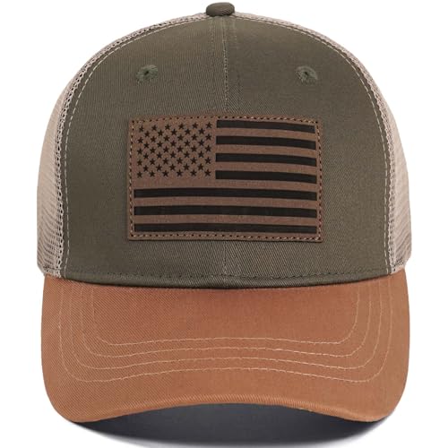 American Flag Trucker Hat - Snapback Hats For Men Women Baseball Cap - Breath...